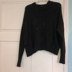 Crop top meant to look worn out hoodie